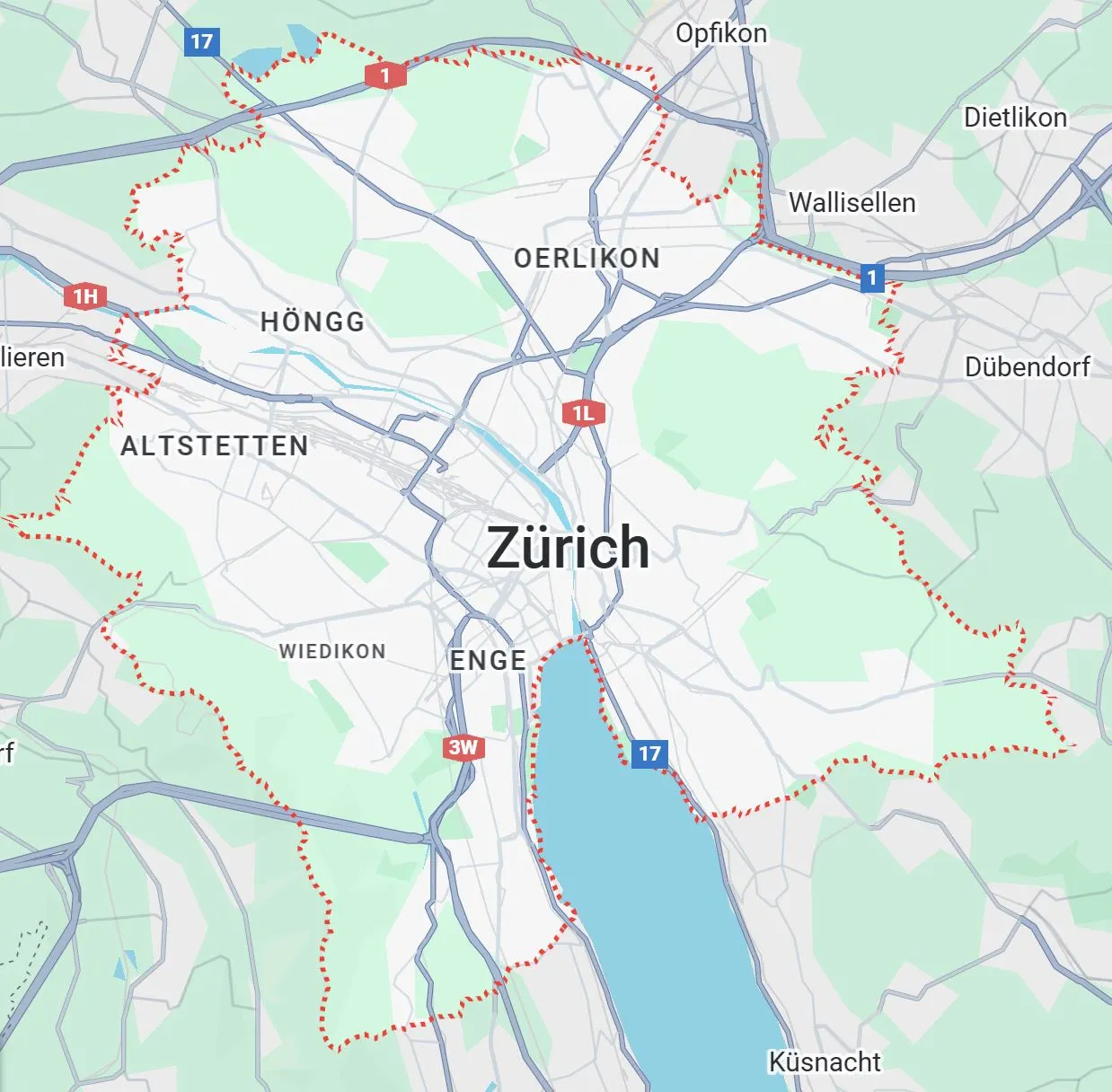 Map preview of Switzerland (Zurich area)